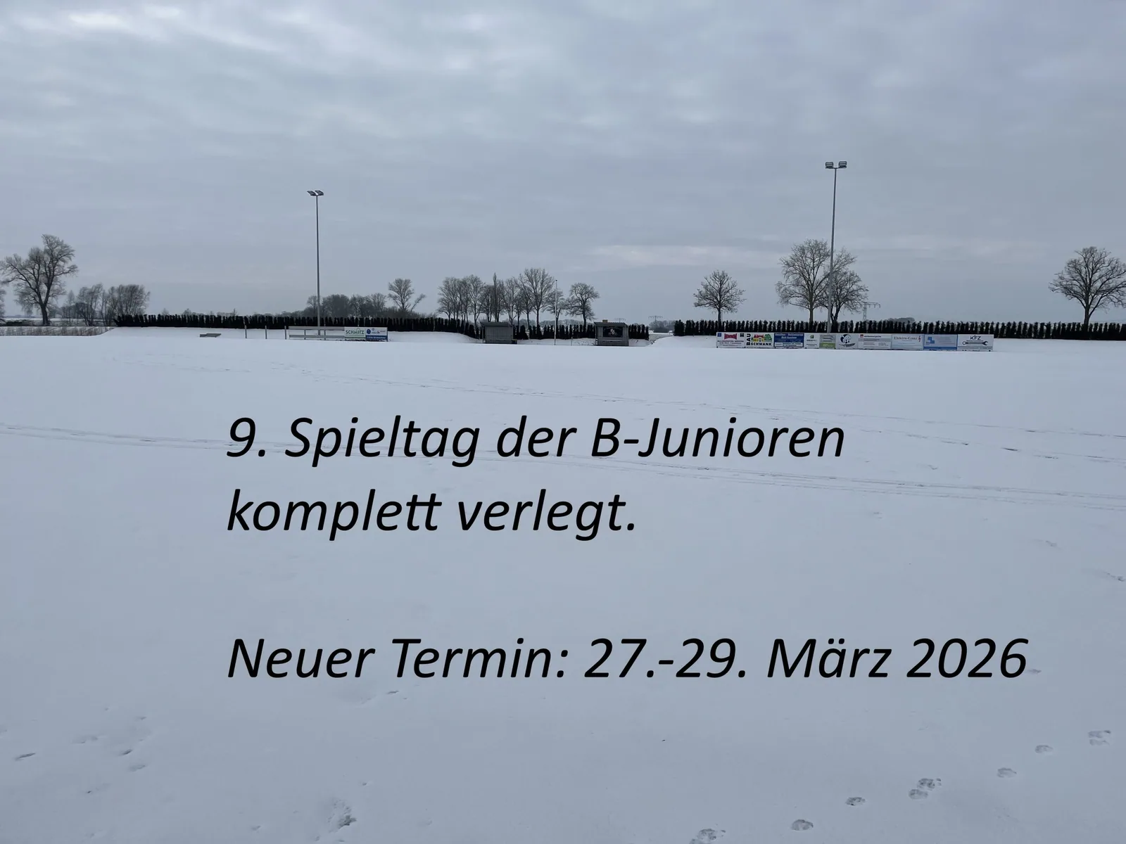 Kompletter 9. Spieltag der B-Junioren wird neu terminiert